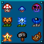 Powerups from the SMB series [Including my own takes on the Ice and Superball Flowers]